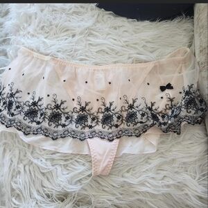 Nordstrom Blush and Black Embroidered Panties